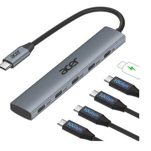Acer 10 Gbps USB C Hub, USBC Splitter with 4*USB C 3.2 and 100W PD Port